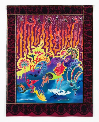 Silk Painting Tapestry by Graziella Malagoni