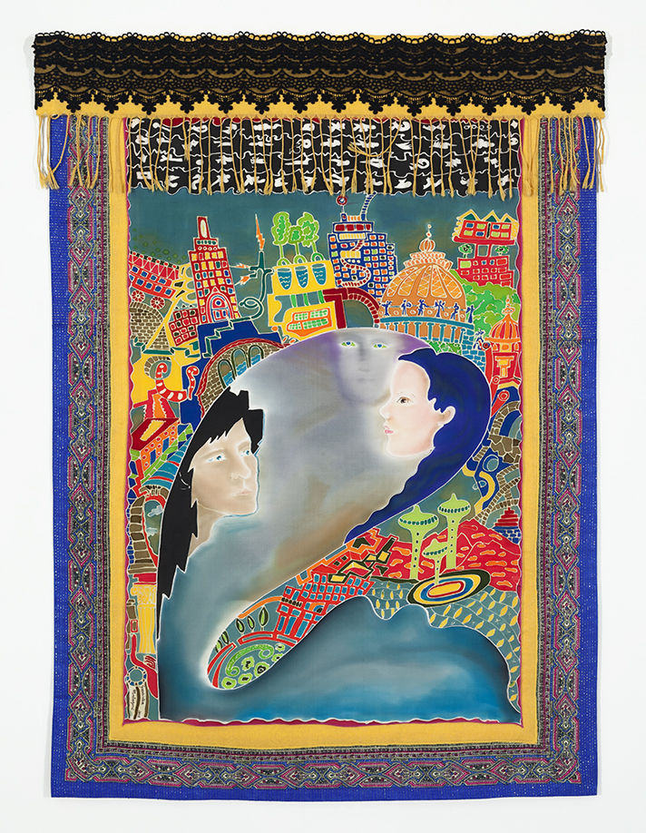 Silk Painting Tapestry by Graziella Malagoni