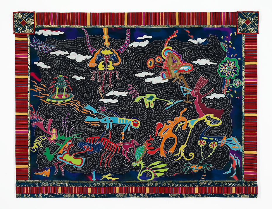Silk Painting Tapestry by Graziella Malagoni