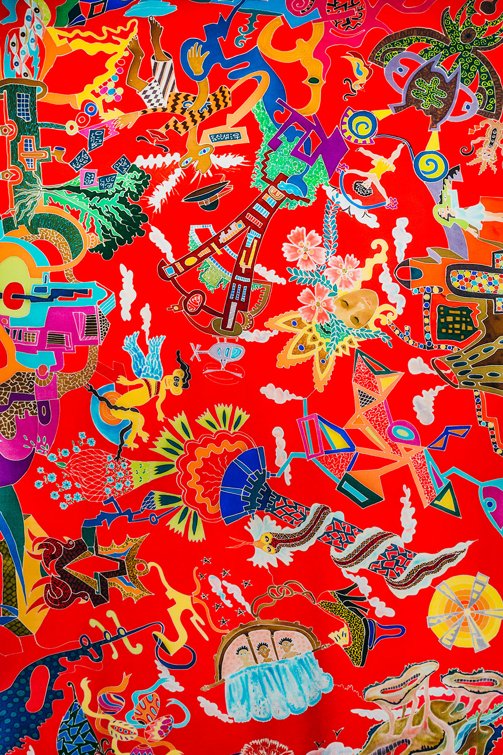 Silk Painting of Doodles Detail