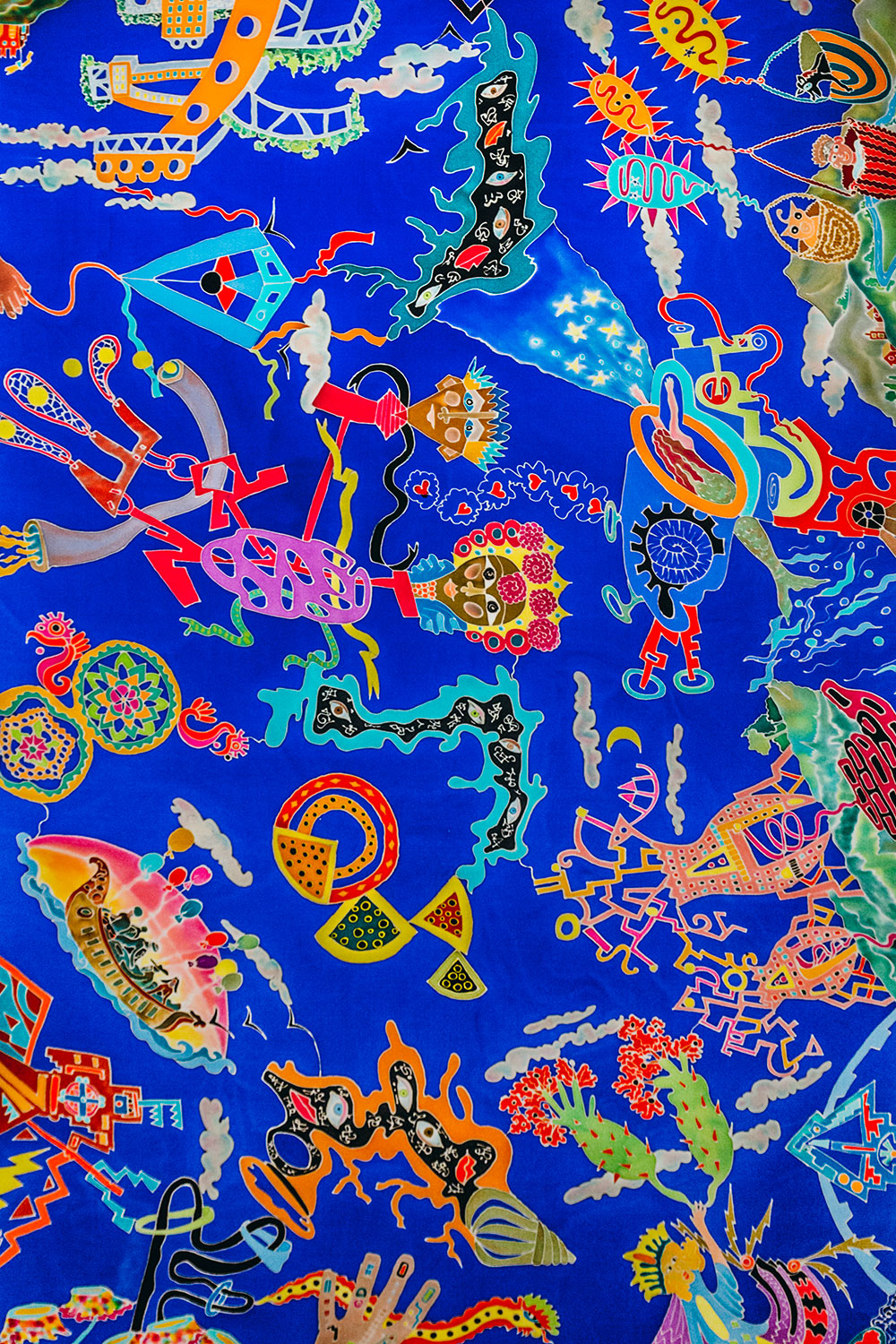 Silk Painting of Doodles Detail